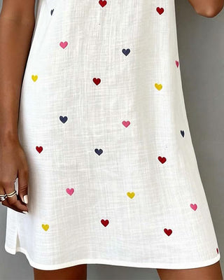 Amélie | Robe Colorée À Imprimé Cœur Et Col En V