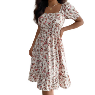 Claire™ – Robe d'été classique à col carré et volants