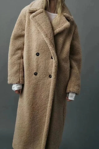 Emma | Manteau long effet peluche