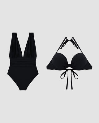 Déesse du Soleil | Maillot de bain sculptant haut de gamme avec décolleté en V plongeant