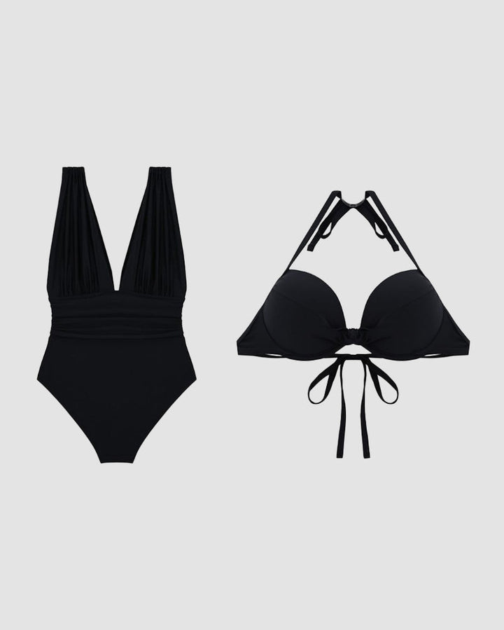 Déesse du Soleil | Maillot de bain sculptant haut de gamme avec décolleté en V plongeant