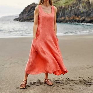 Nina Robe Maxi d’Été en Lin – L’Incontournable de l’Été