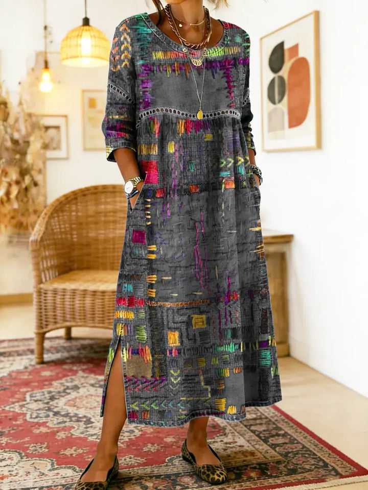 Anaïs | Robe ethnique patchwork vintage
