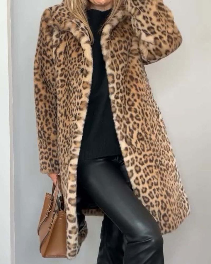 Leia | Manteau long imprimé léopard