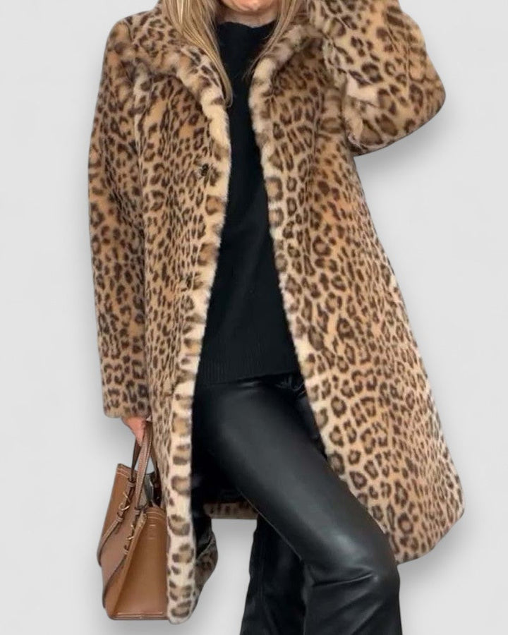 Leia | Manteau long imprimé léopard