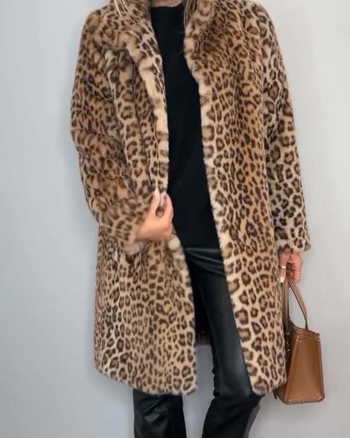 Leia | Manteau long imprimé léopard