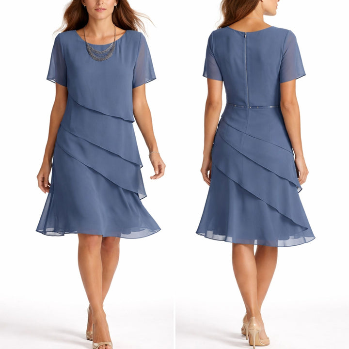 Anastasia | Robe Midi Luxueuse à Épaisseurs