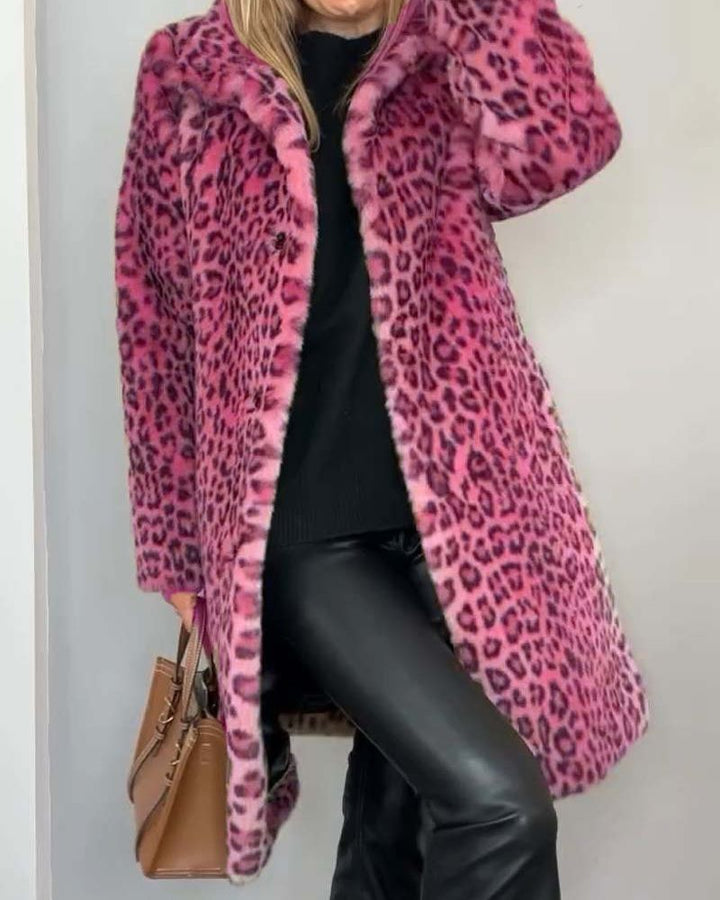Leia | Manteau long imprimé léopard
