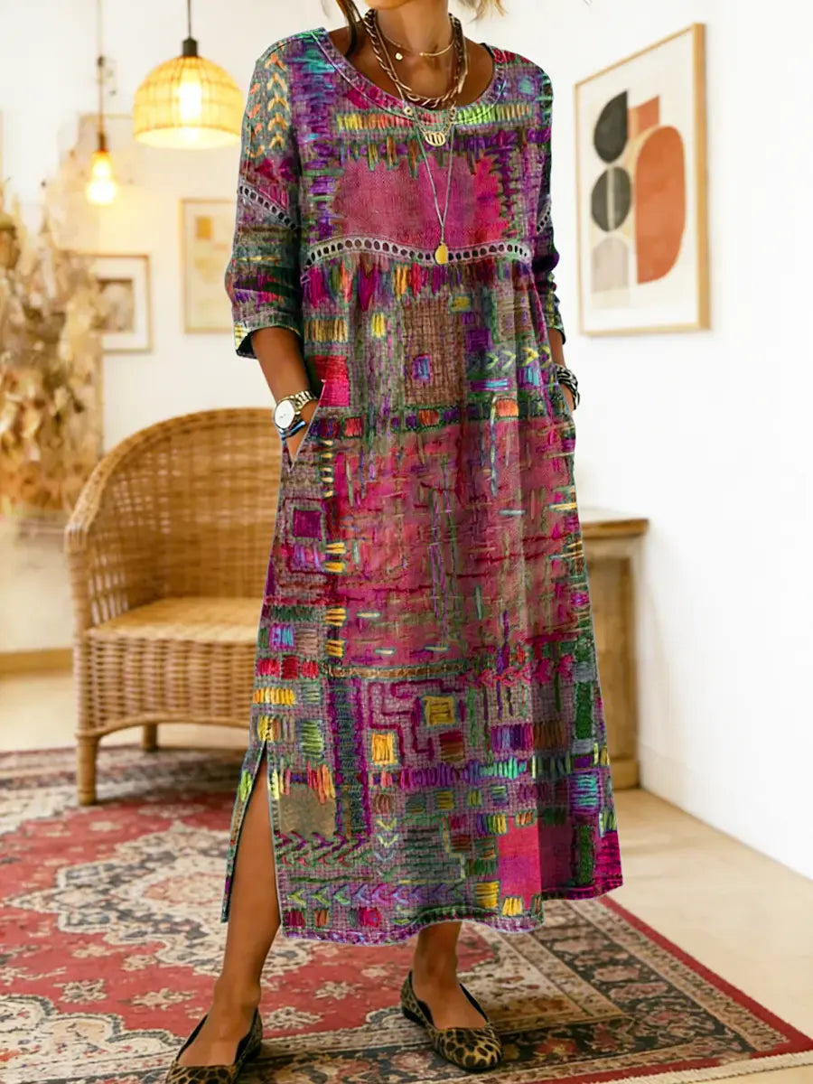 Anaïs | Robe ethnique patchwork vintage