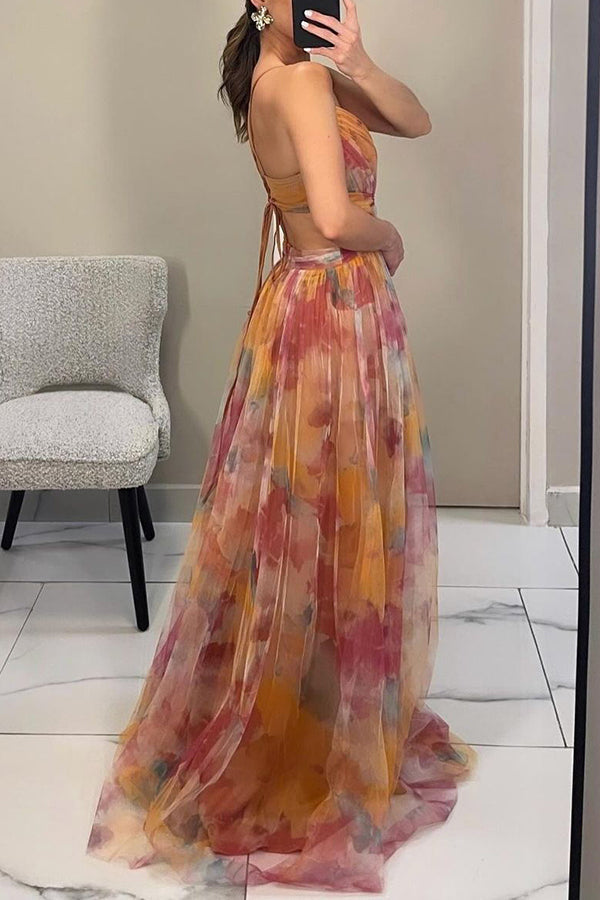 Inès | Belle robe maxi avec imprimé floral