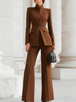 Dominique™ — Tailleur pantalon bleu nuit intemporel