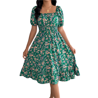 Claire™ – Robe d'été classique à col carré et volants