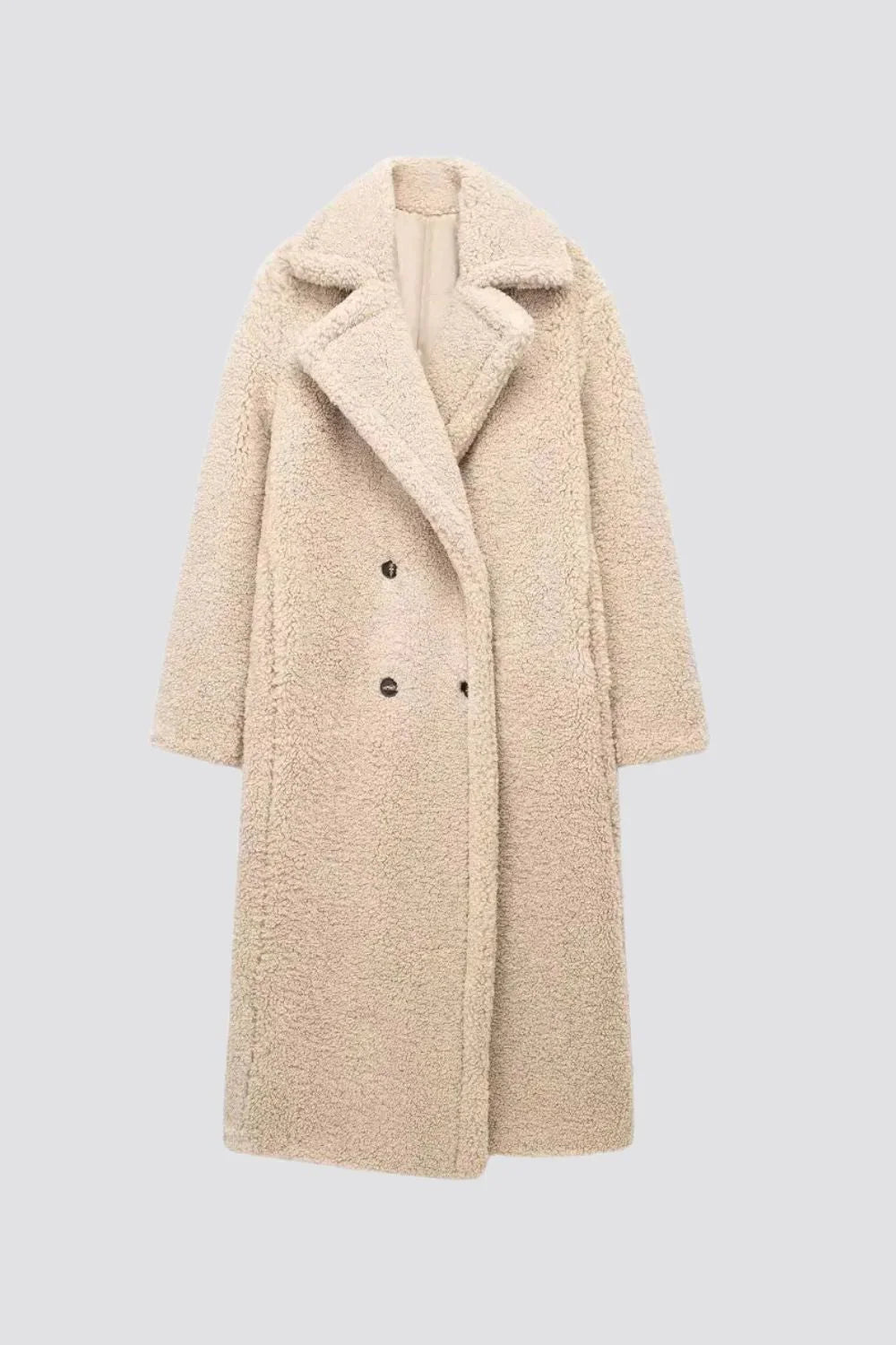 Emma | Manteau long effet peluche