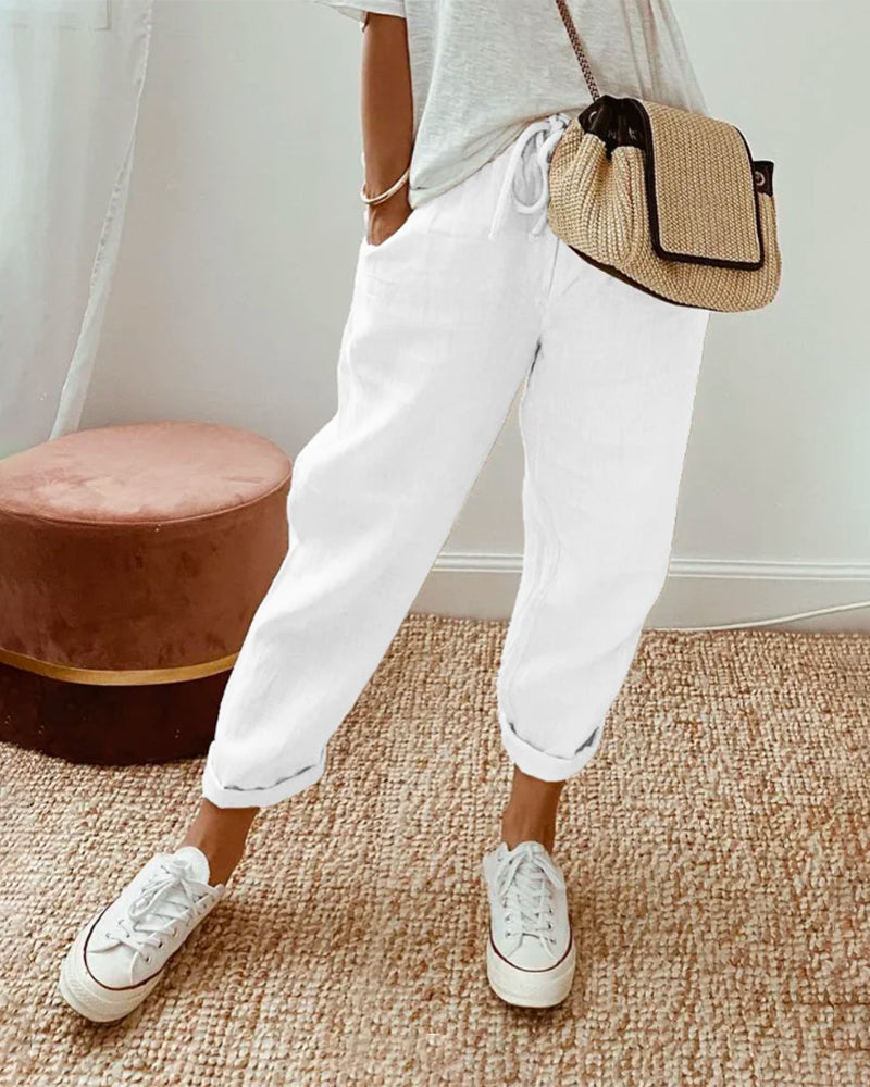 Lucie™ — Pantalon fluide en mélange coton et lin