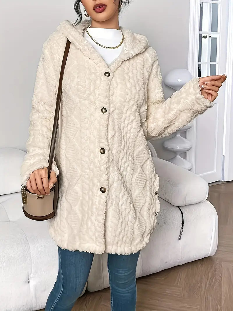 Sara | Manteau à capuche effet peluche