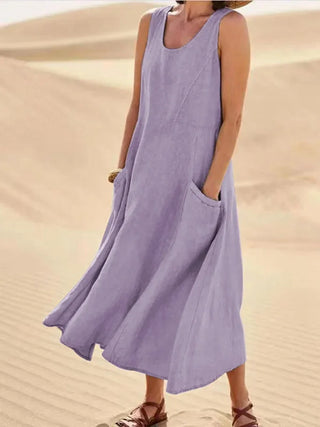 Nina Robe Maxi d’Été en Lin – L’Incontournable de l’Été
