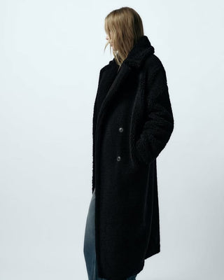 Emma | Manteau long effet peluche