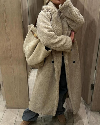 Emma | Manteau long effet peluche