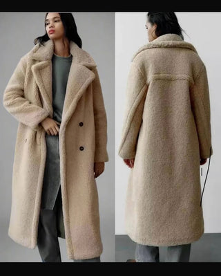 Emma | Manteau long effet peluche