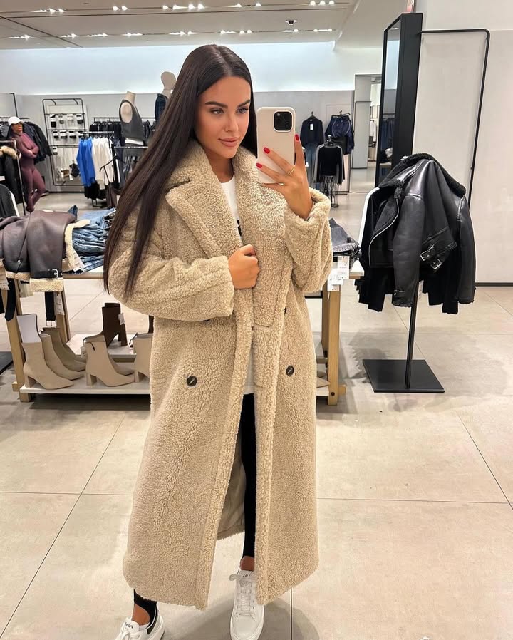 Emma | Manteau long effet peluche