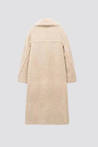 Emma | Manteau long effet peluche