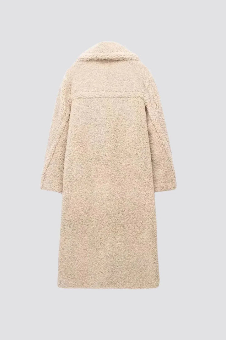 Emma | Manteau long effet peluche