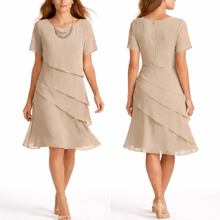 Anastasia | Robe Midi Luxueuse à Épaisseurs