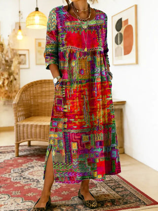 Anaïs | Robe ethnique patchwork vintage