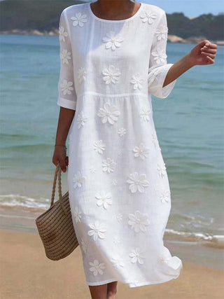 Louna | Robe Élégante Décontractée en Coton et Lin
