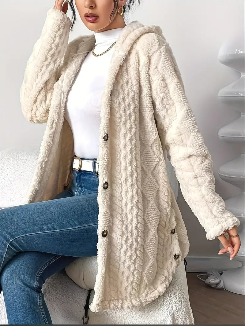 Sara | Manteau à capuche effet peluche