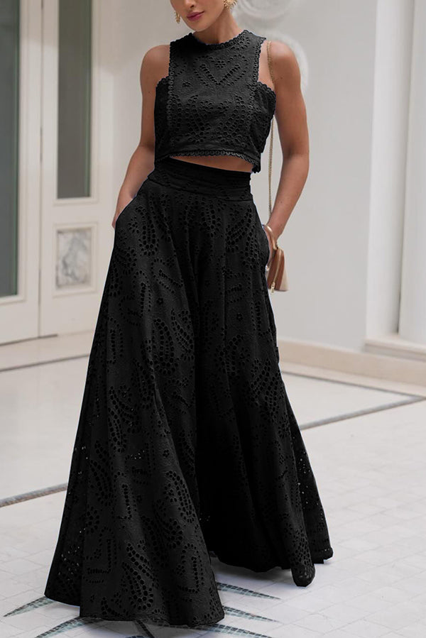 Ensemble Larissa™ : Top Brodé et Jupe Maxi Taille Haute