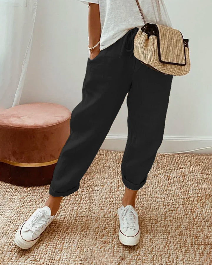 Lucie™ — Pantalon fluide en mélange coton et lin