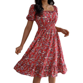 Claire™ – Robe d'été classique à col carré et volants