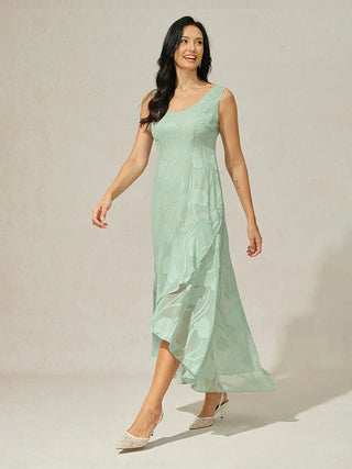 Lou - Robe de Soirée en Chiffon Floral avec Ourlet Asymétrique