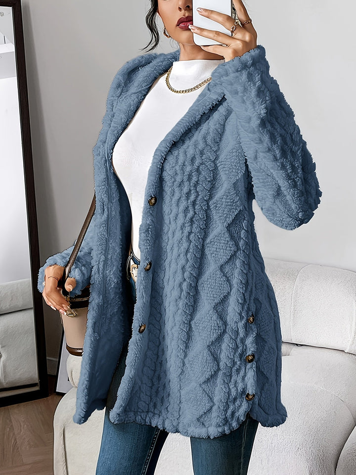 Sara | Manteau à capuche effet peluche