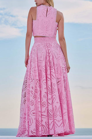 Ensemble Larissa™ : Top Brodé et Jupe Maxi Taille Haute
