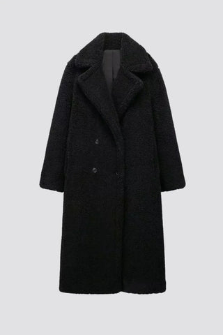 Emma | Manteau long effet peluche