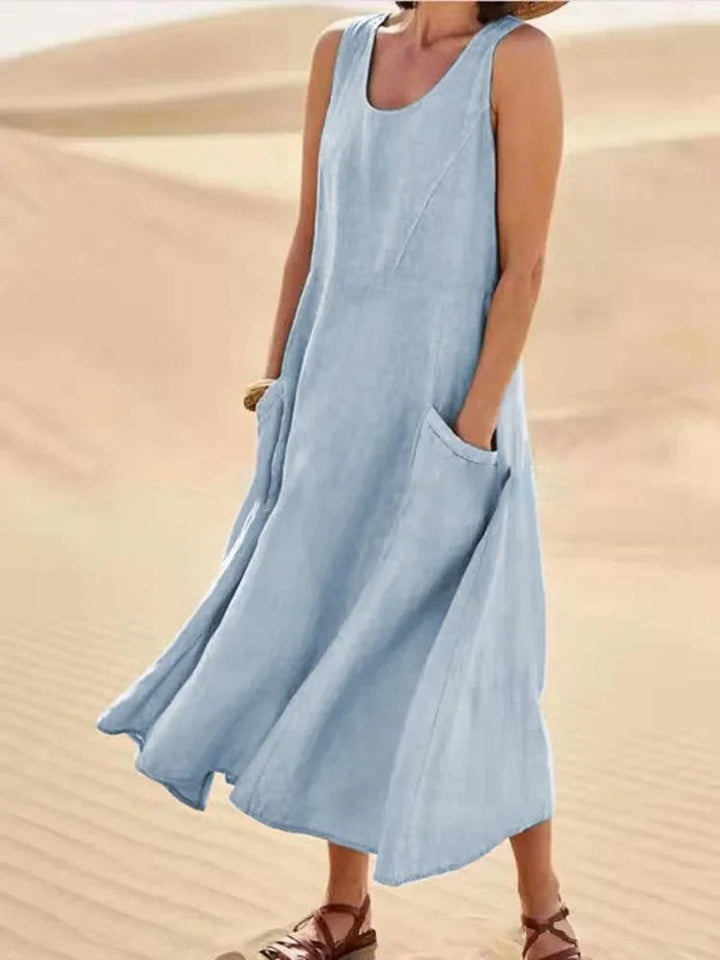 Nina Robe Maxi d’Été en Lin – L’Incontournable de l’Été