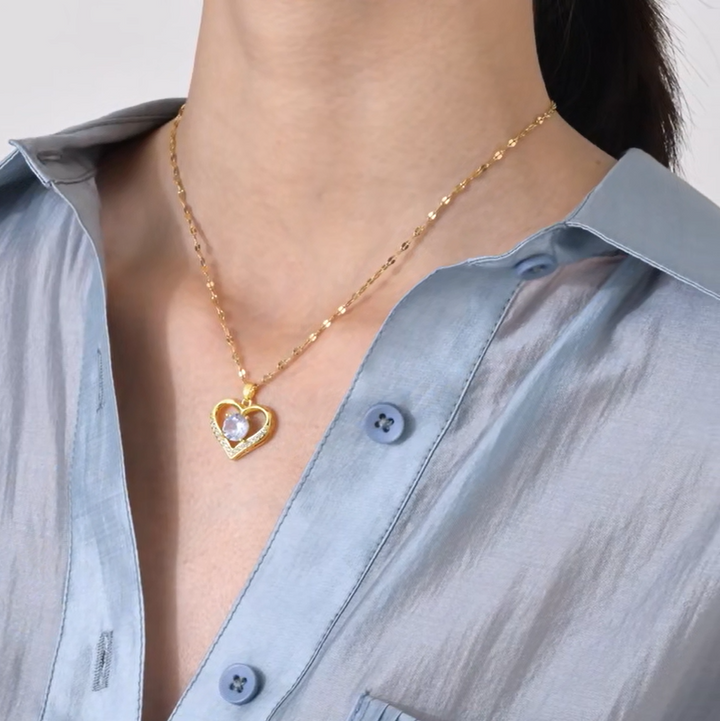 Amélia | Parure collier et bague plaquée or