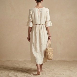 Noë | Robe décontractée pour femme en coton et lin uni