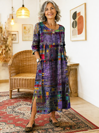 Anaïs | Robe ethnique patchwork vintage