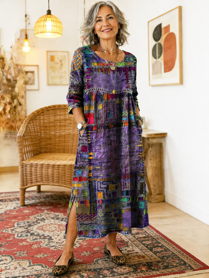 Anaïs | Robe ethnique patchwork vintage