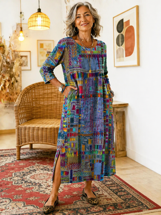 Anaïs | Robe ethnique patchwork vintage