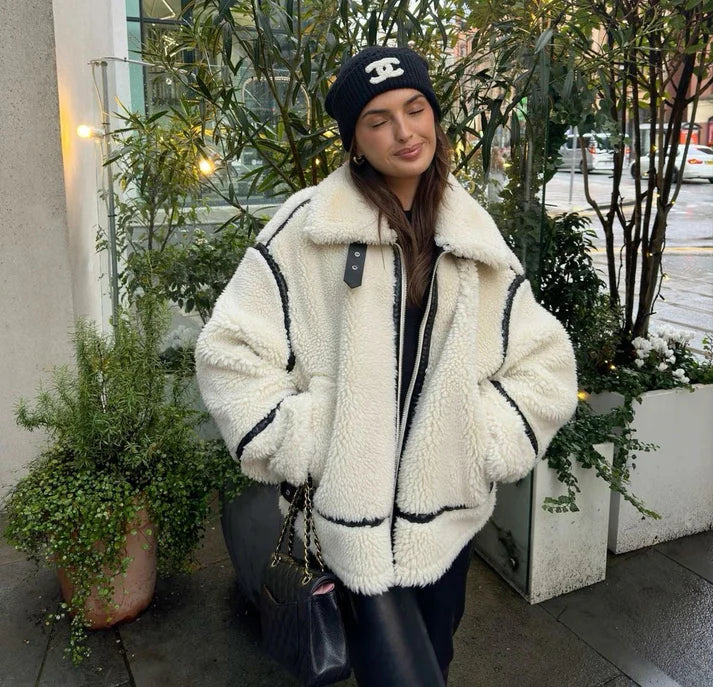 Jasmin | Manteau souple effet peluche