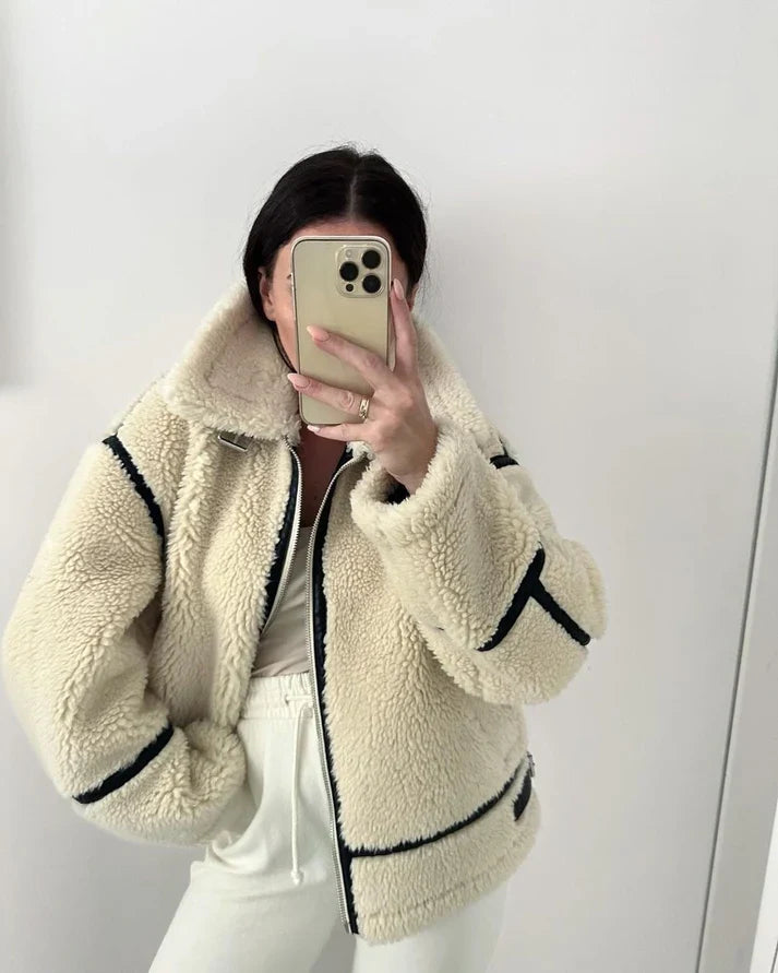 Jasmin | Manteau souple effet peluche