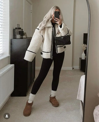 Jasmin | Manteau souple effet peluche