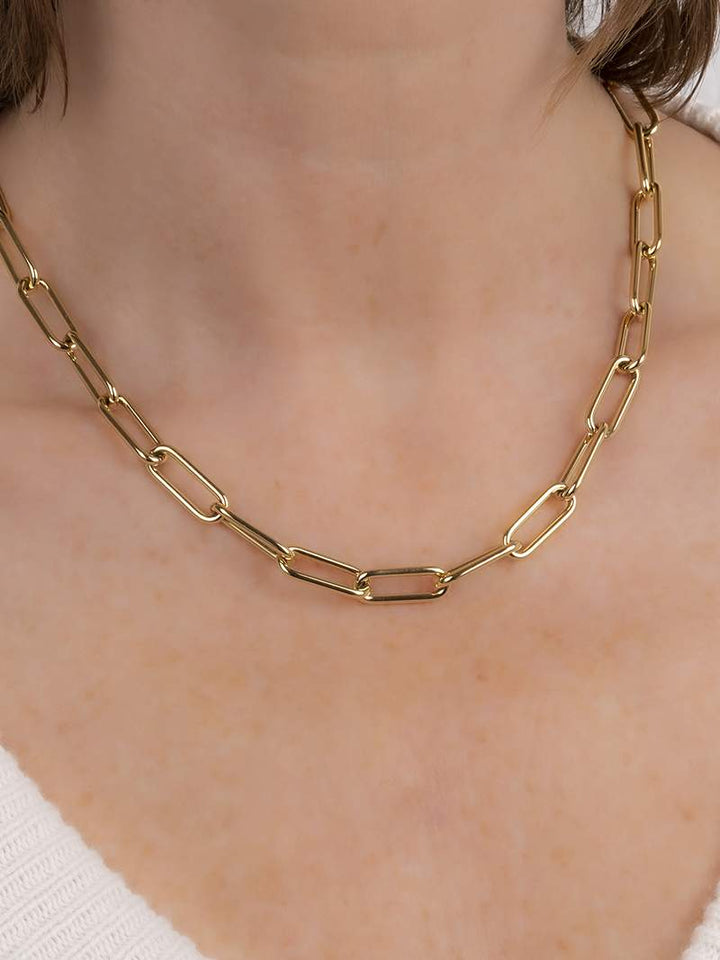 Collier plaqué or à motif nœud