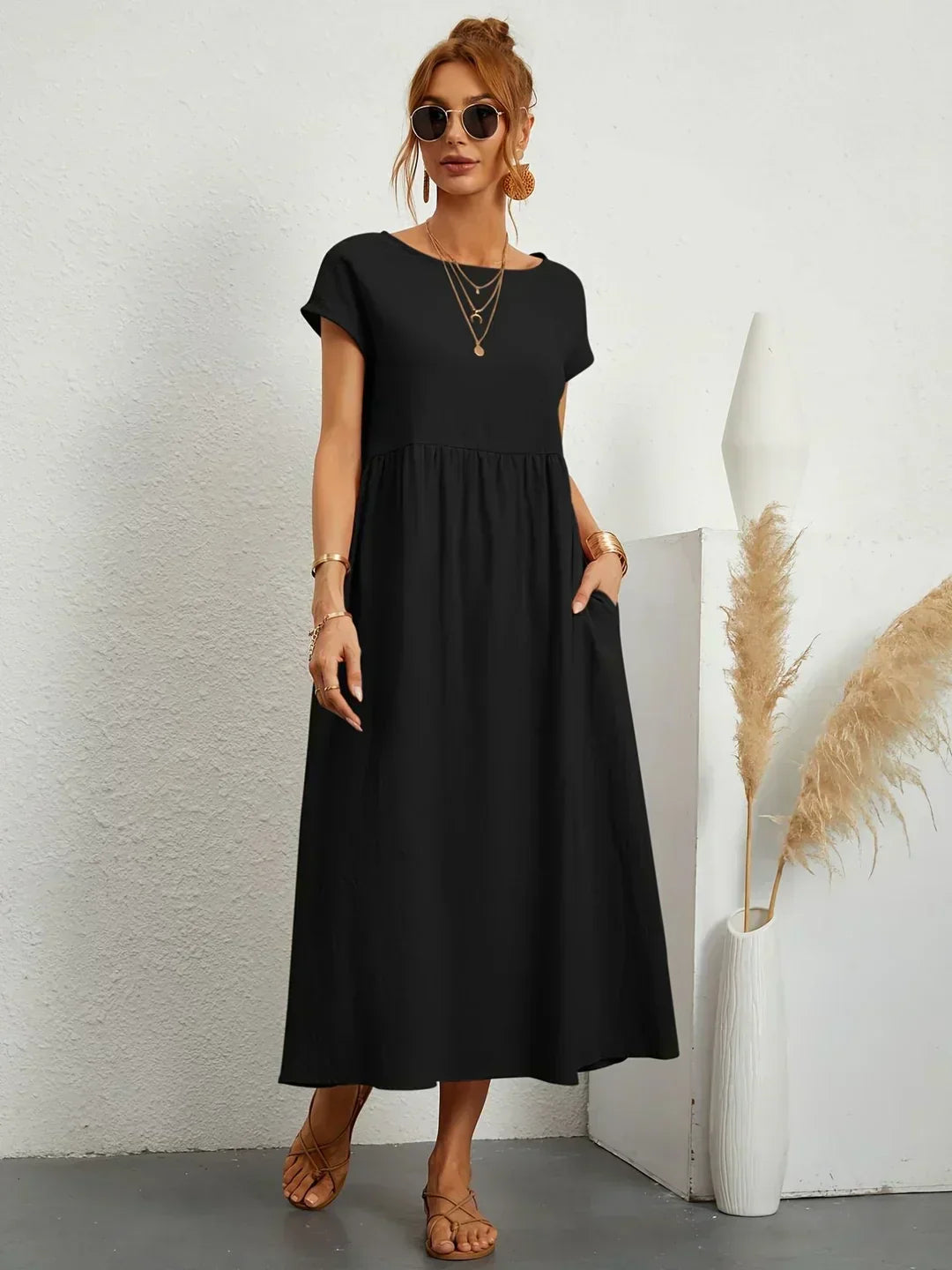 Gabrielle™ — Robe midi fluide élégance intemporelle