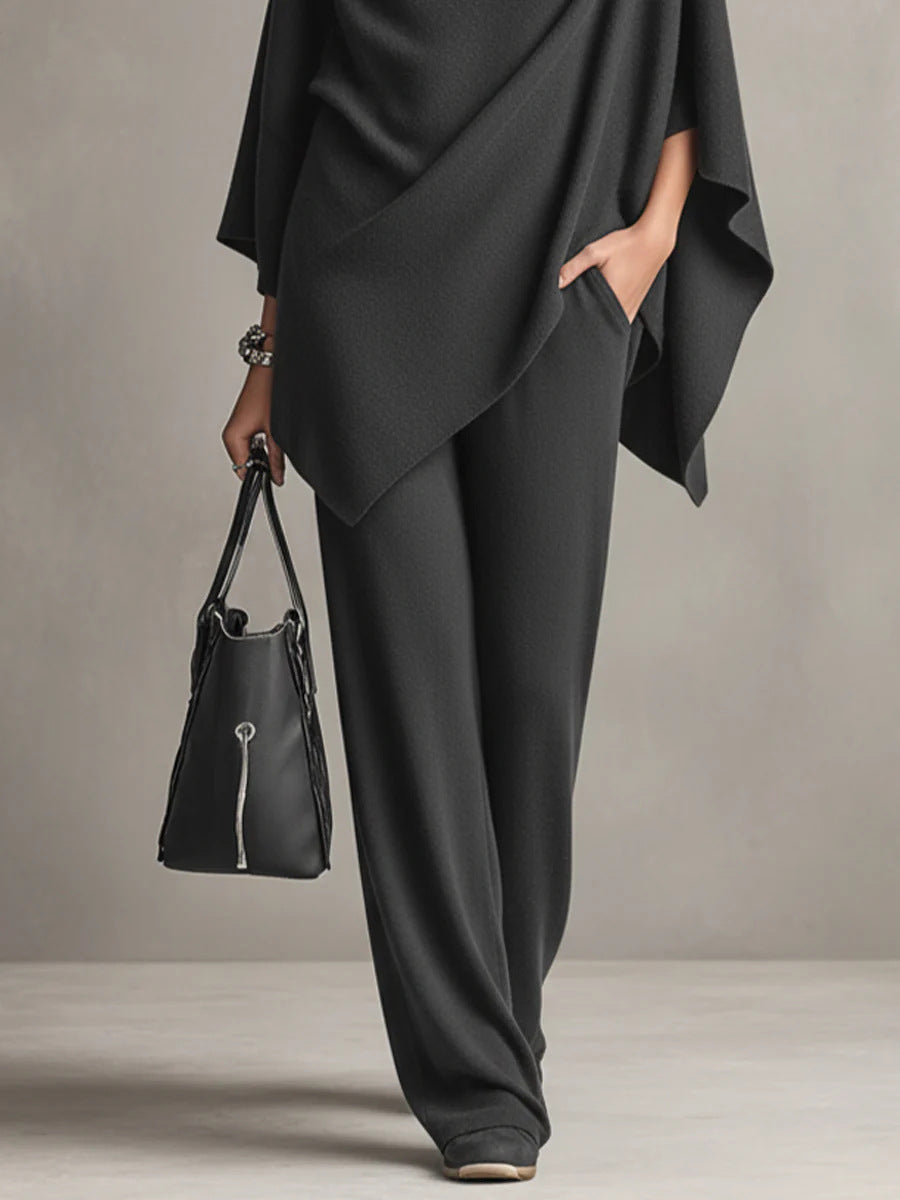 Sarina™ | Ensemble Chic à Drapé Deux Pièces