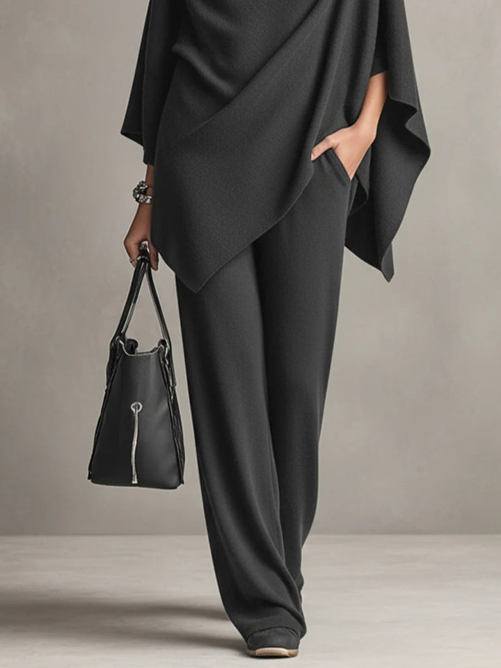 Sarina™ | Ensemble Chic à Drapé Deux Pièces
